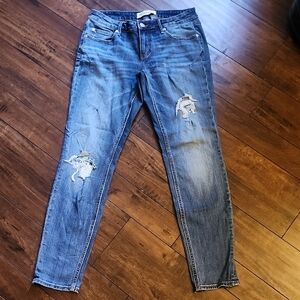 Maurice's Skinny True Blue Size 28x29 Women's Distressed Blue Jeans